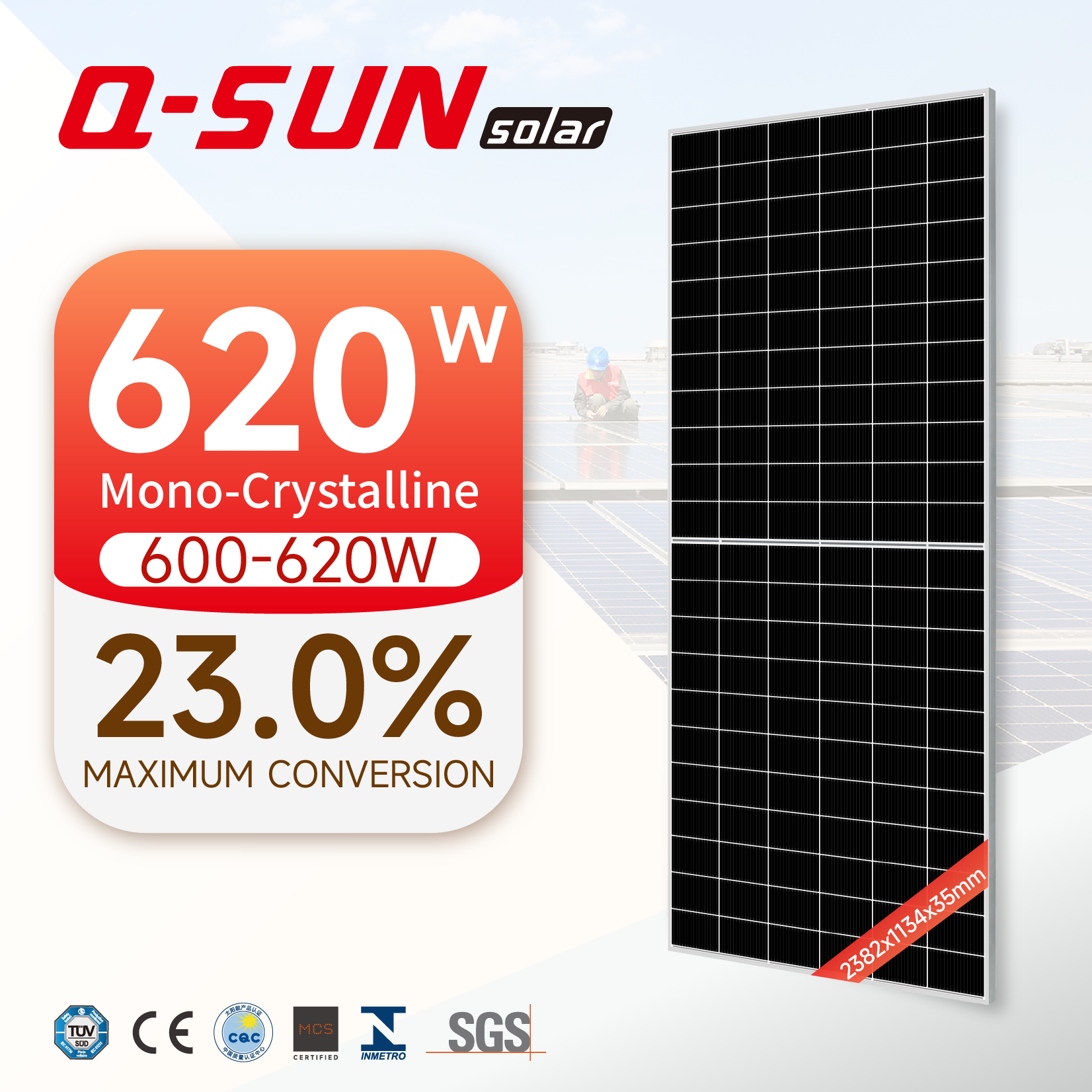 Панель сонячна Q-SUN Solar QN-620HT-02, купити в Україні: ціна